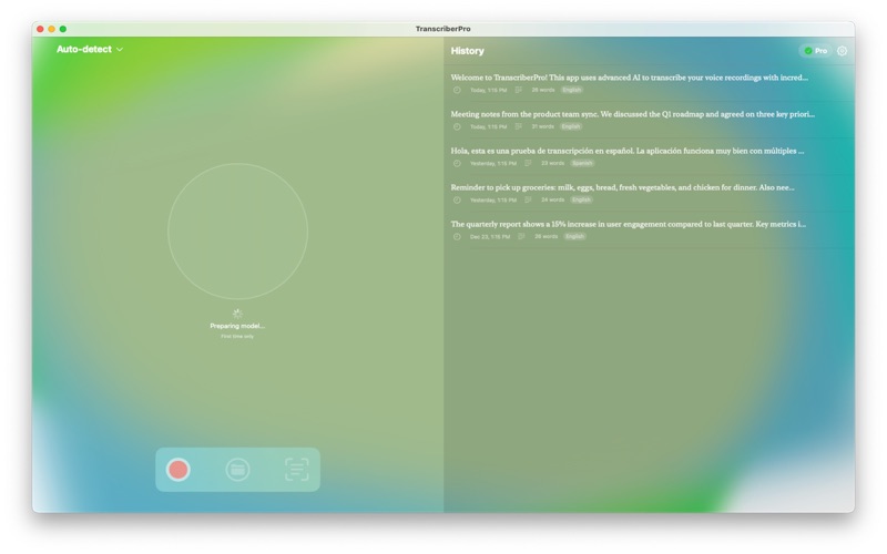 TranscriberPro screenshot
