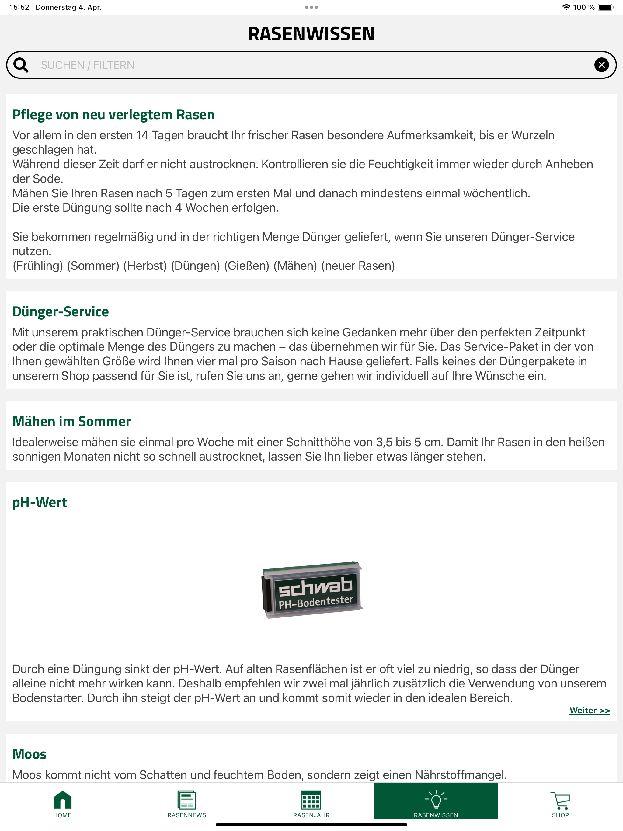 Schwab Rasenpflege App
