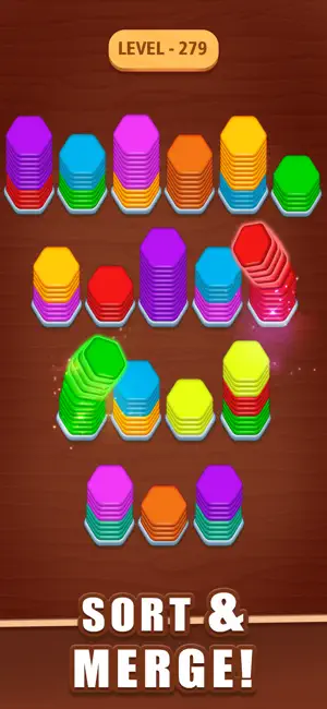 Hexa Sort 3D: Wood Sort Master screenshot 1