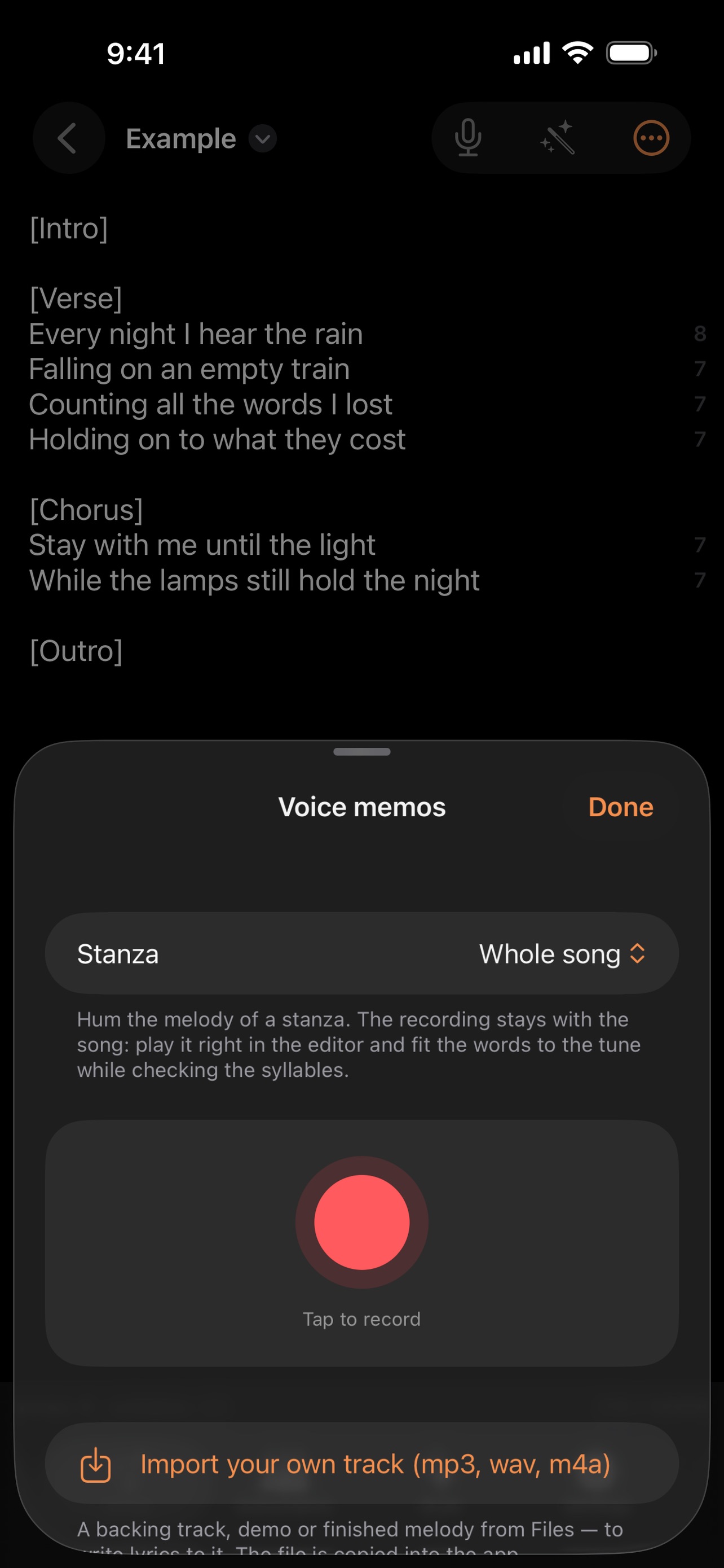 Screenshot 2 of Singable: Lyrics & Rhymes