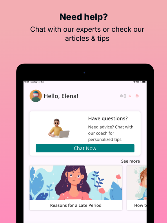 WomenCalendar: Periods & Cycle iPad screenshot 5 - Health & Fitness app