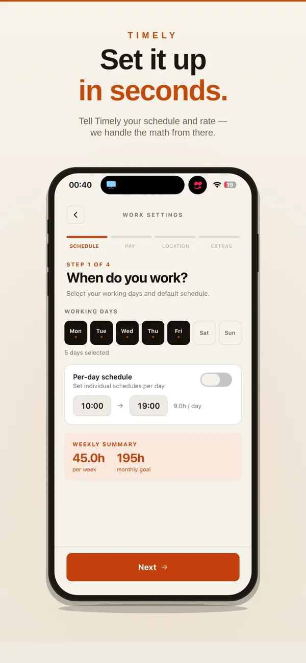 Timely: Hours Tracker Screenshot 3
