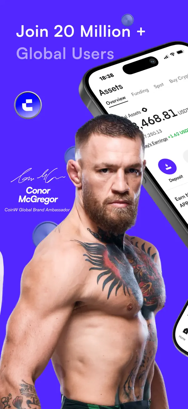 Screenshot #2 pour CoinW · Achat de BTC, Crypto