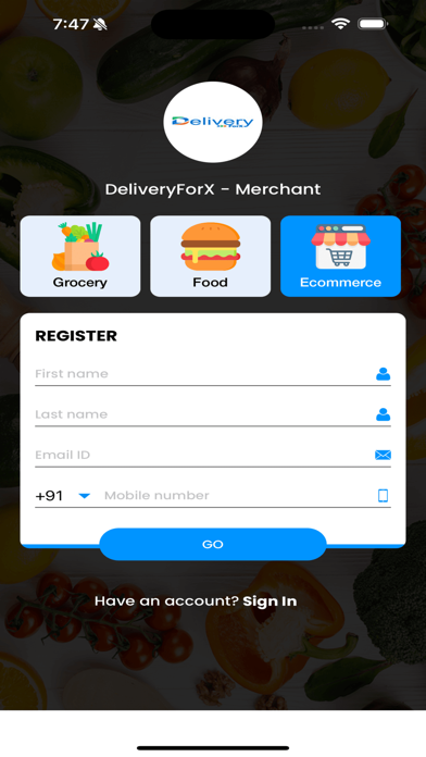 DeliveryForX Merchant Screenshot