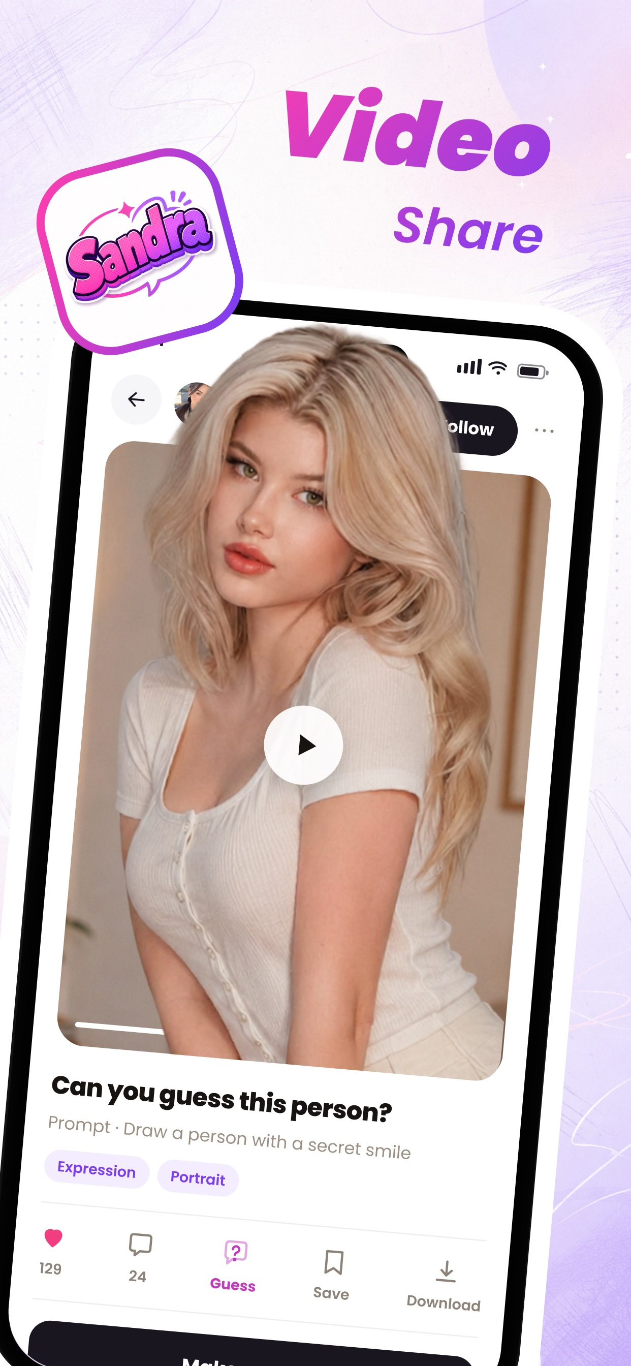 Sandra：Video，Chat，Share screenshot 2