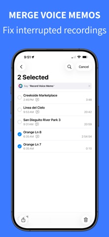 Combine Voice Memos + Screenshot 1 of 4