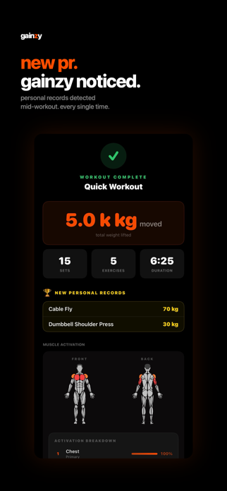 gainzy - Workout Tracker Screenshot 2 of 5