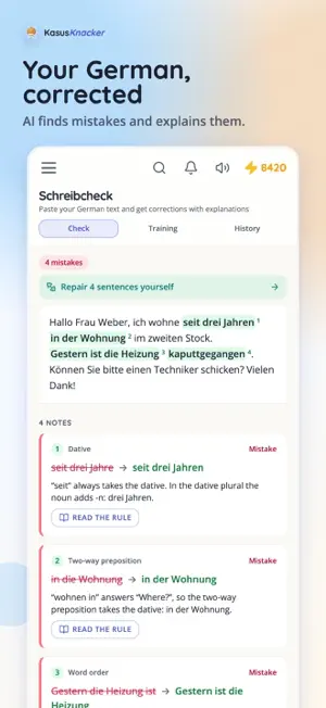 KasusKnacker: German Grammar screenshot 3