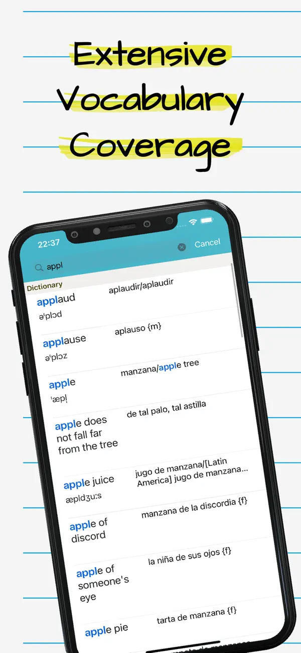 Screenshot #1 pour Spanish English Dictionary + +