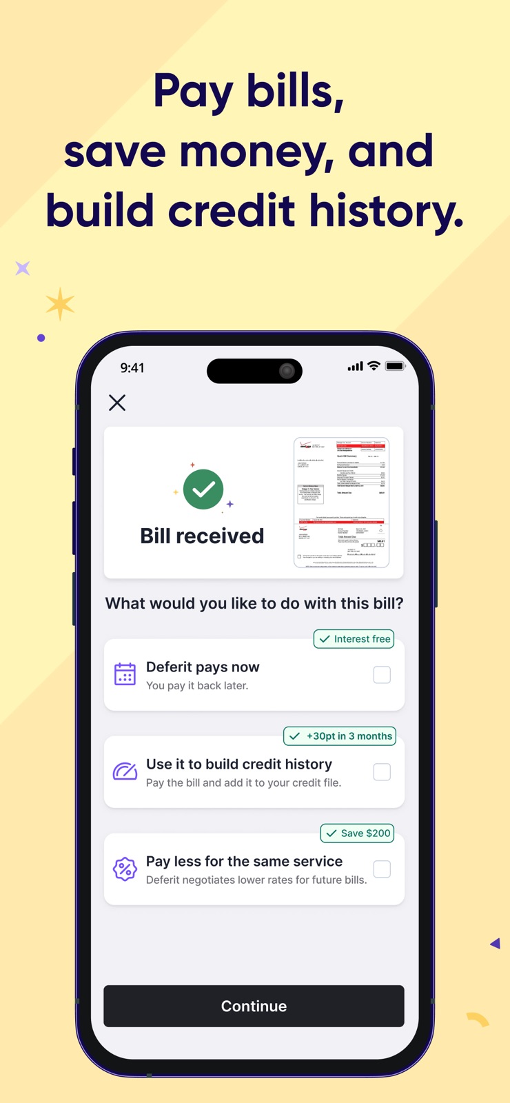 Deferit: Pay bills in 4 iphone screenshot 2