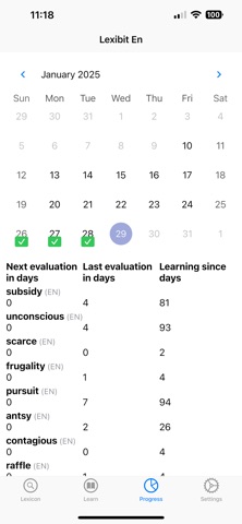 Vocabulary builder Lexibit screenshot