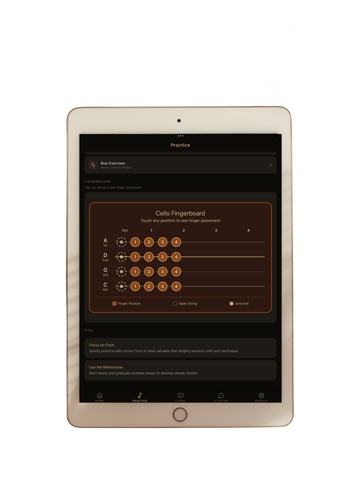 Learn Cello AI Tutor iPad screenshot