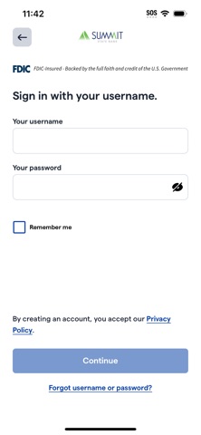Summit State Bank ezBanking app screenshot