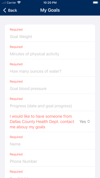 Dallas County Health Dept. Screenshot