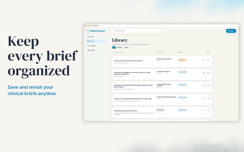 Clinical Brief screenshot