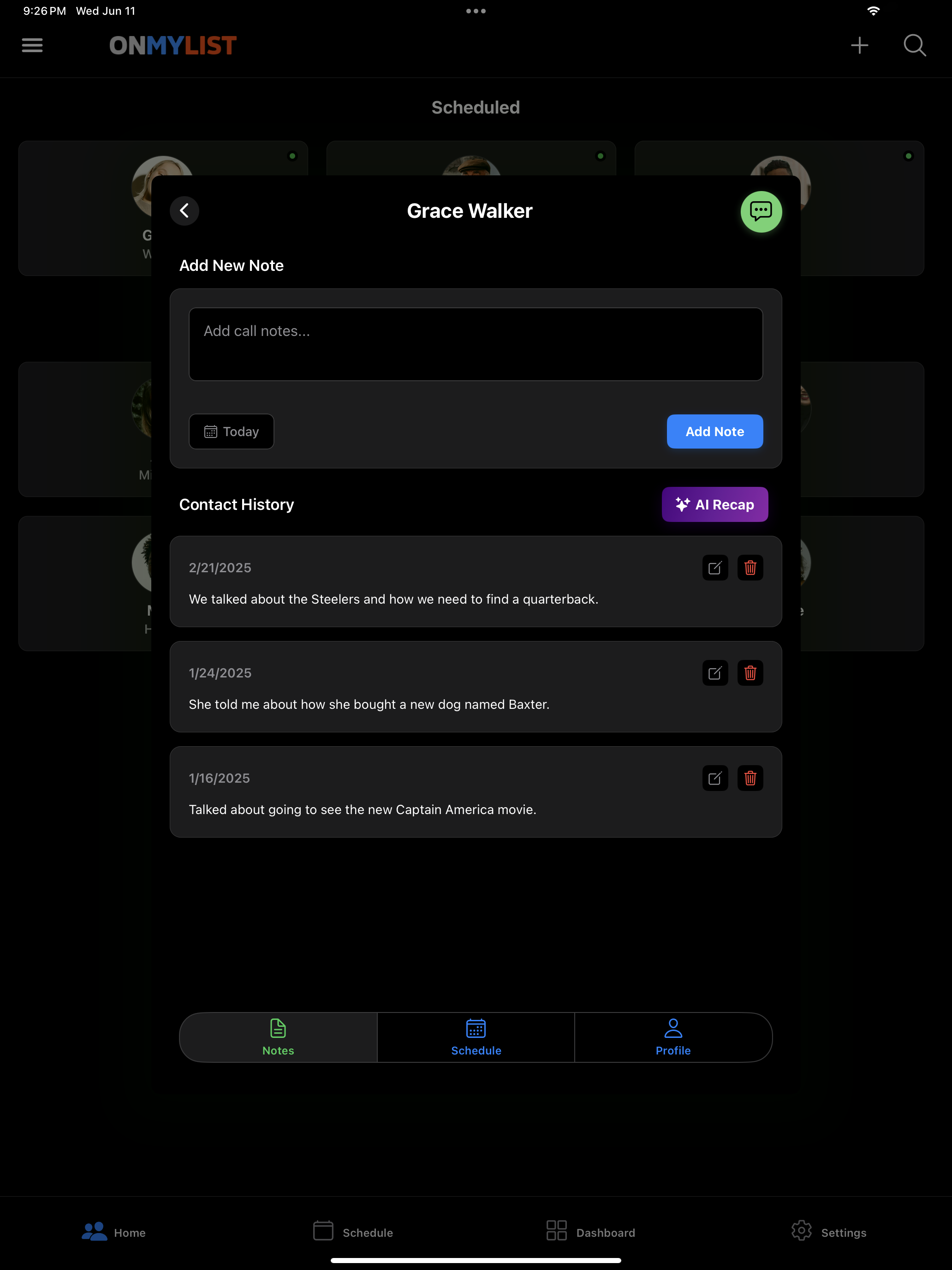 OnMyList Call Reminder screenshot 14