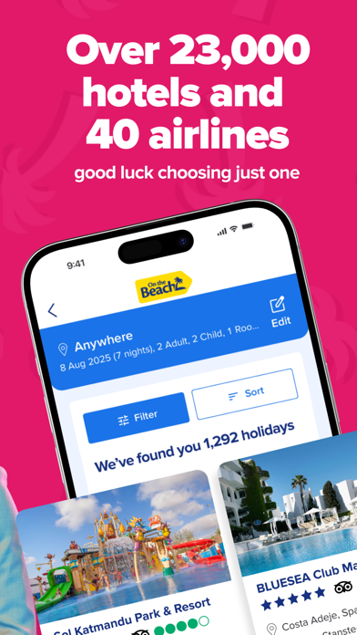 On the Beach Holiday App screenshot
