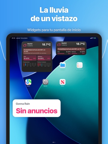 Alarma de lluvia Radar Lloverá iPad screenshot 4
