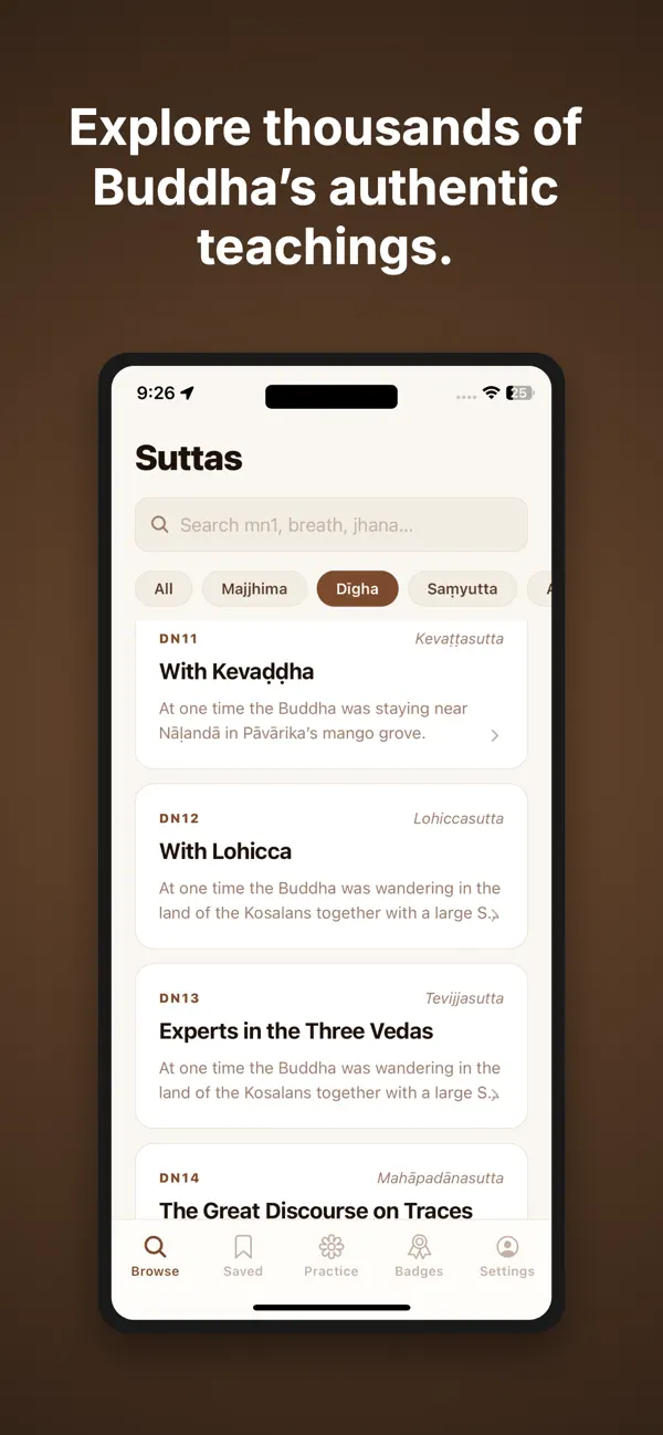 Screenshot #1 pour Sutta Companion — Dhamma