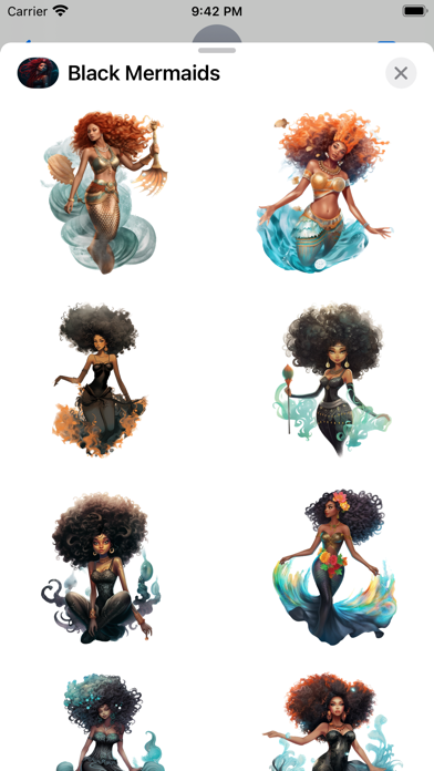 Black Mermaid Stickers Screenshot