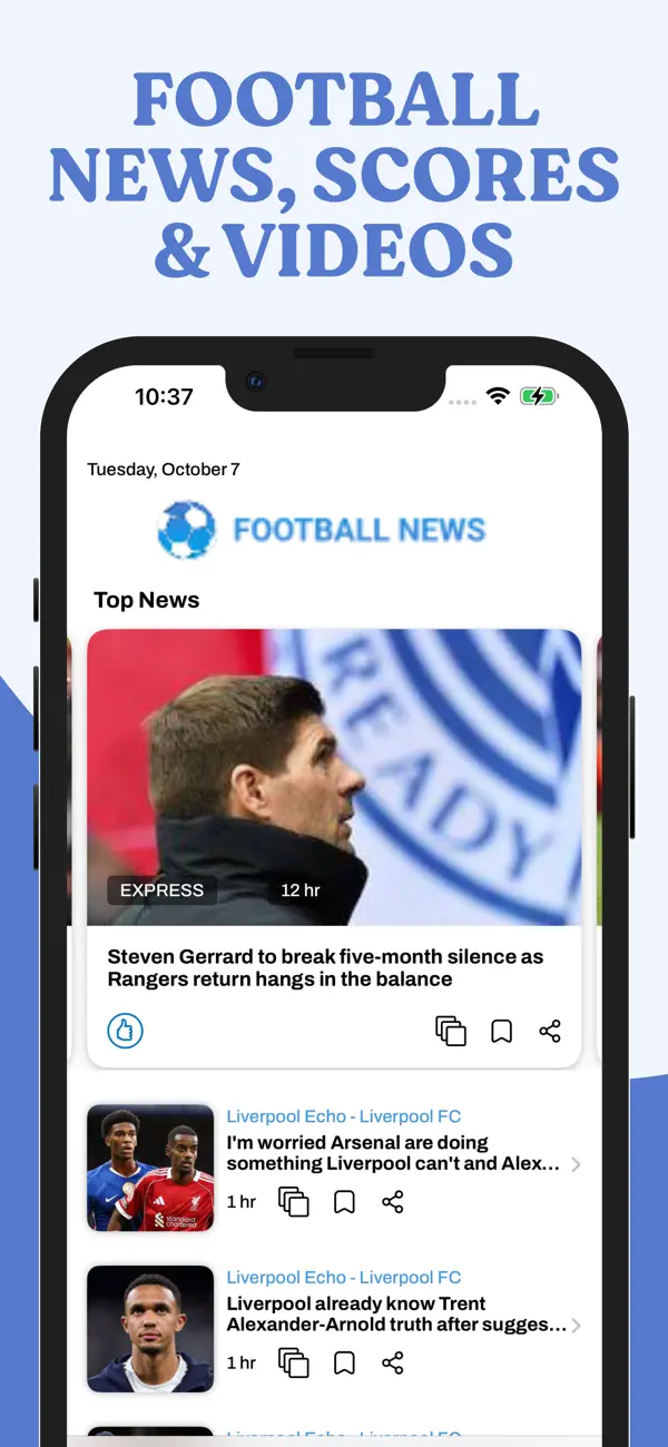 Screenshot #1 pour Football News, Scores & Videos