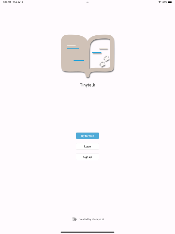 TinyTalk Story iPad screenshot 1 - Entertainment app