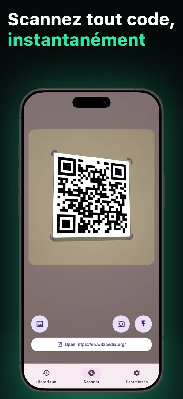 Screenshot #1 pour QR Code & Code-barres Scanner