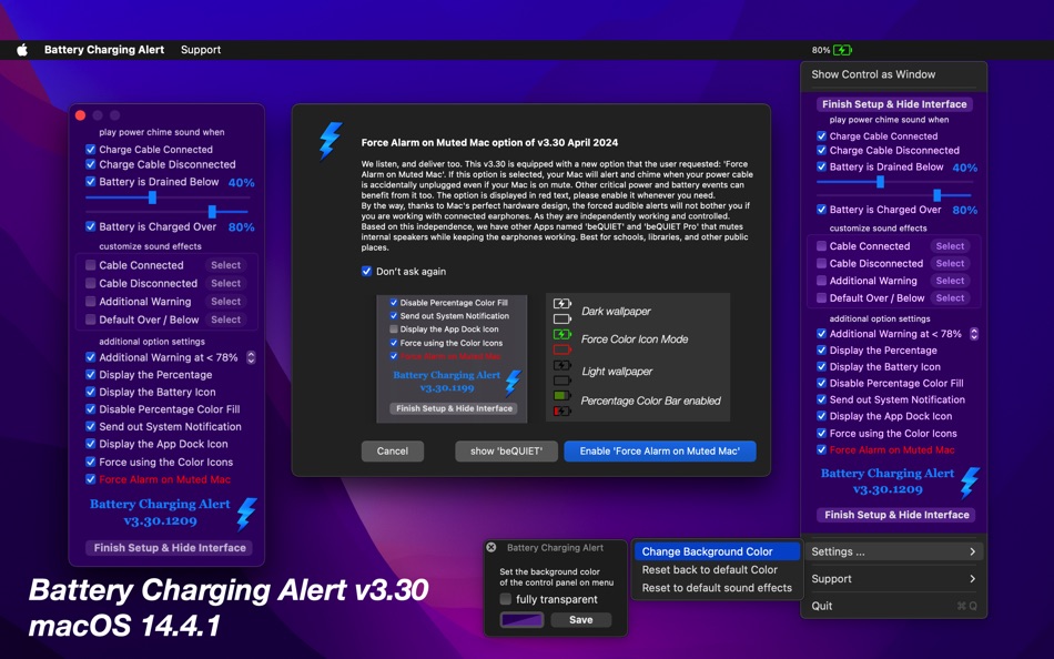 Battery Charging Alert - v3.32 - (macOS)