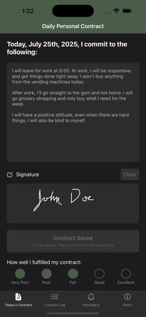 Daily Personal Contract screenshot 2
