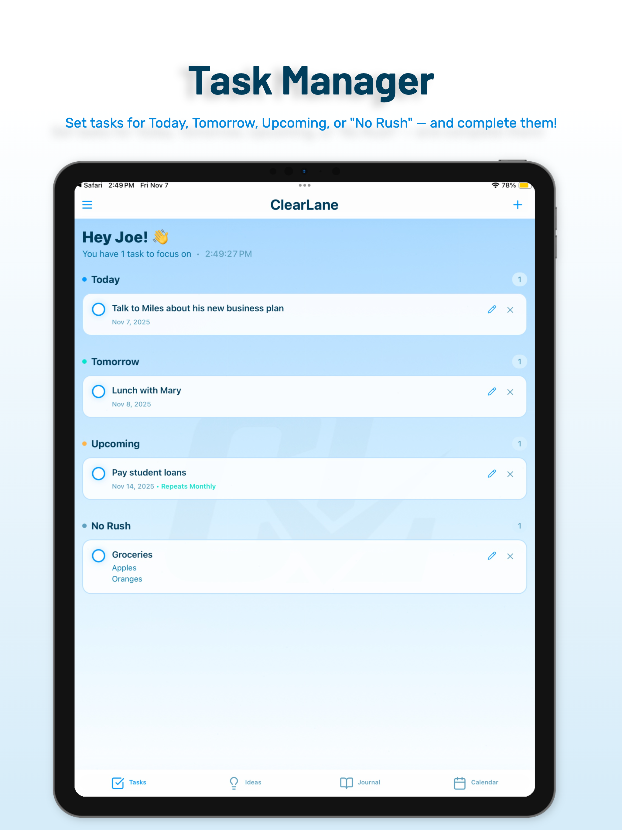 ClearLane - Productivity App