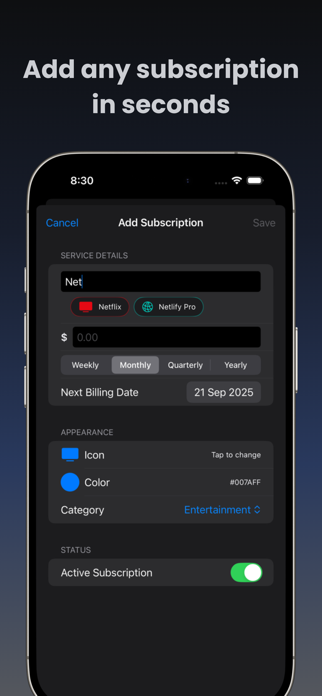 Subscription Track: SubTracker Screenshot 4 of 8