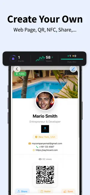 SayHi - Business Card Creator screenshot 2