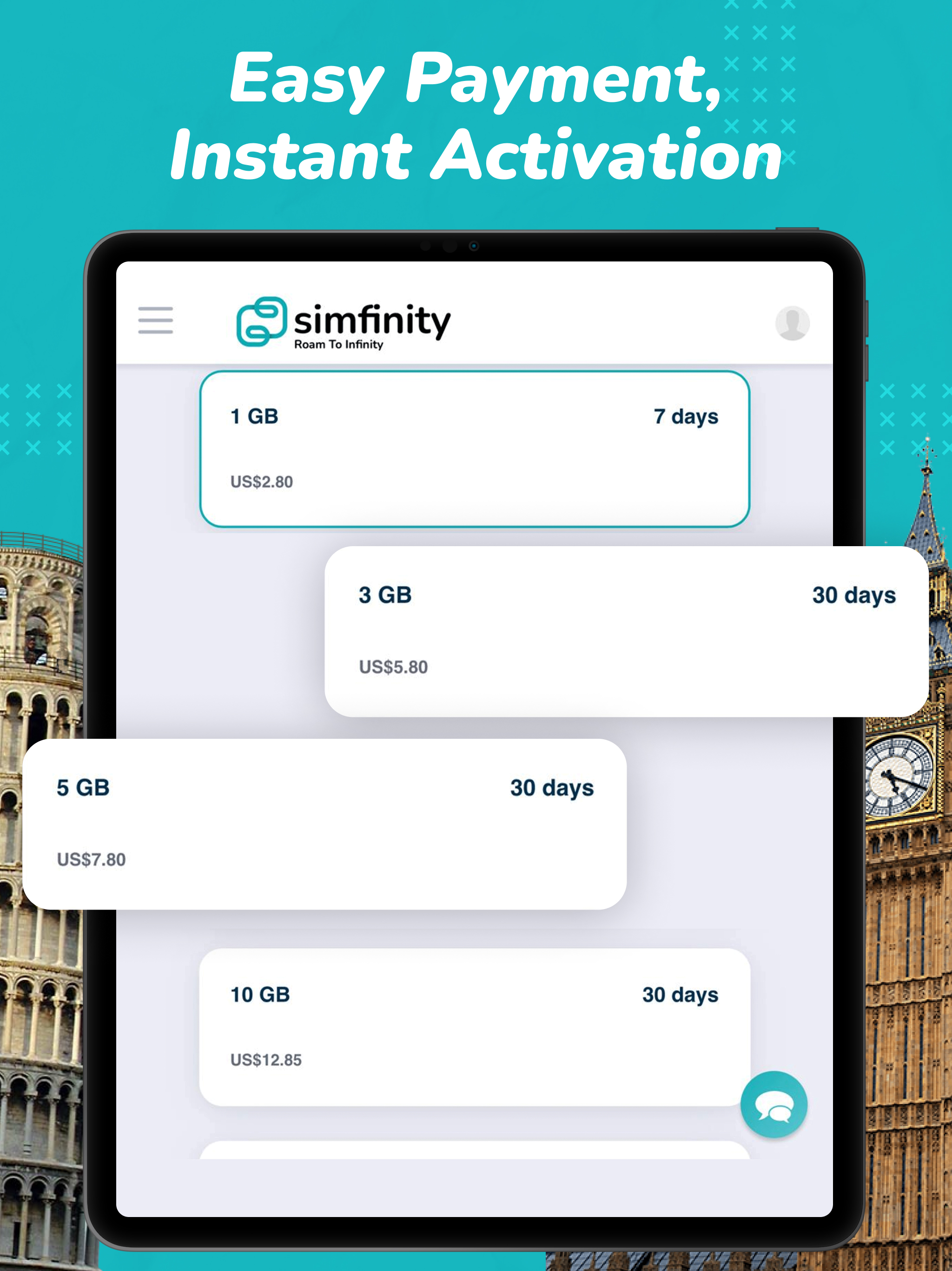 Simfinity: eSIM for Travel