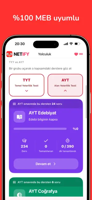 YKS, TYT & AYT: Netify iPhone screenshot 4