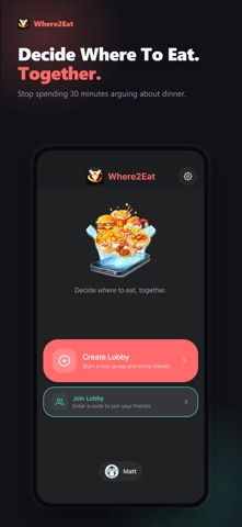 Where2Eat: Swipe & Match Screenshot 1 of 5