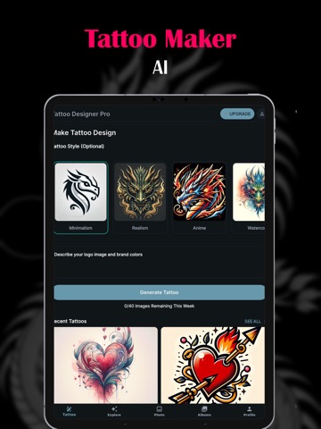Tattoo Maker AI iPad screenshot
