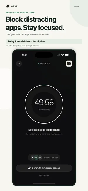 Cove: Focus App Blocker screenshot 1