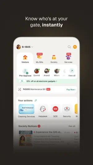 NoBrokerHood - Manage Visitors screenshot 1
