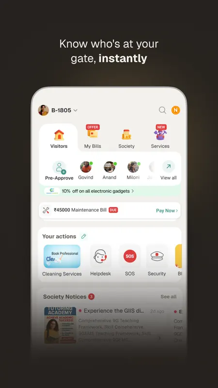 NoBrokerHood - Manage Visitors screenshot 1 of 5