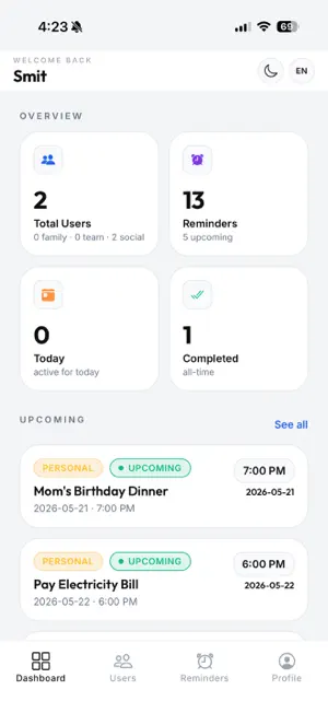 Remindly - Never Miss Anything screenshot 1