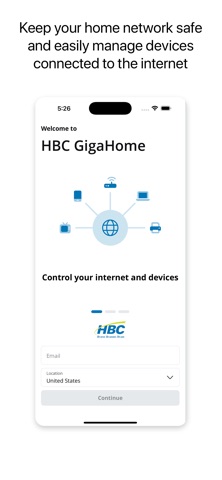 HBC GigaHome app screenshot