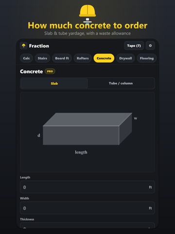 Fraction Calculator: Feet Inch iPad screenshot