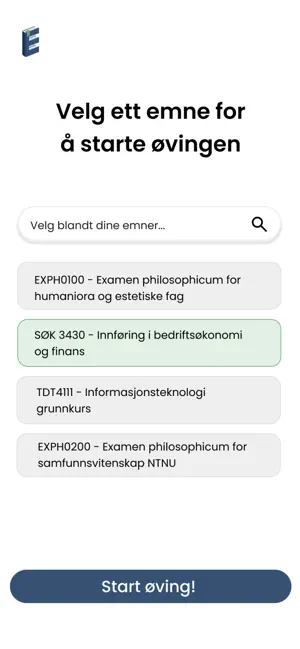 Eksamensportalen: Eksamen screenshot 3