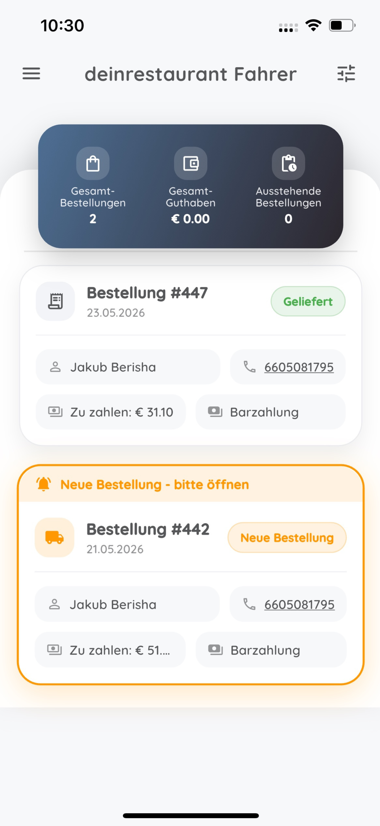 deinrestaurant Fahrer screenshot 2