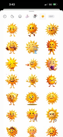 Ultra Bright Sun Stickers iPhone screenshot