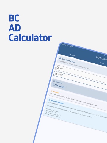 BC to AD Calculator - BC Year iPad screenshot