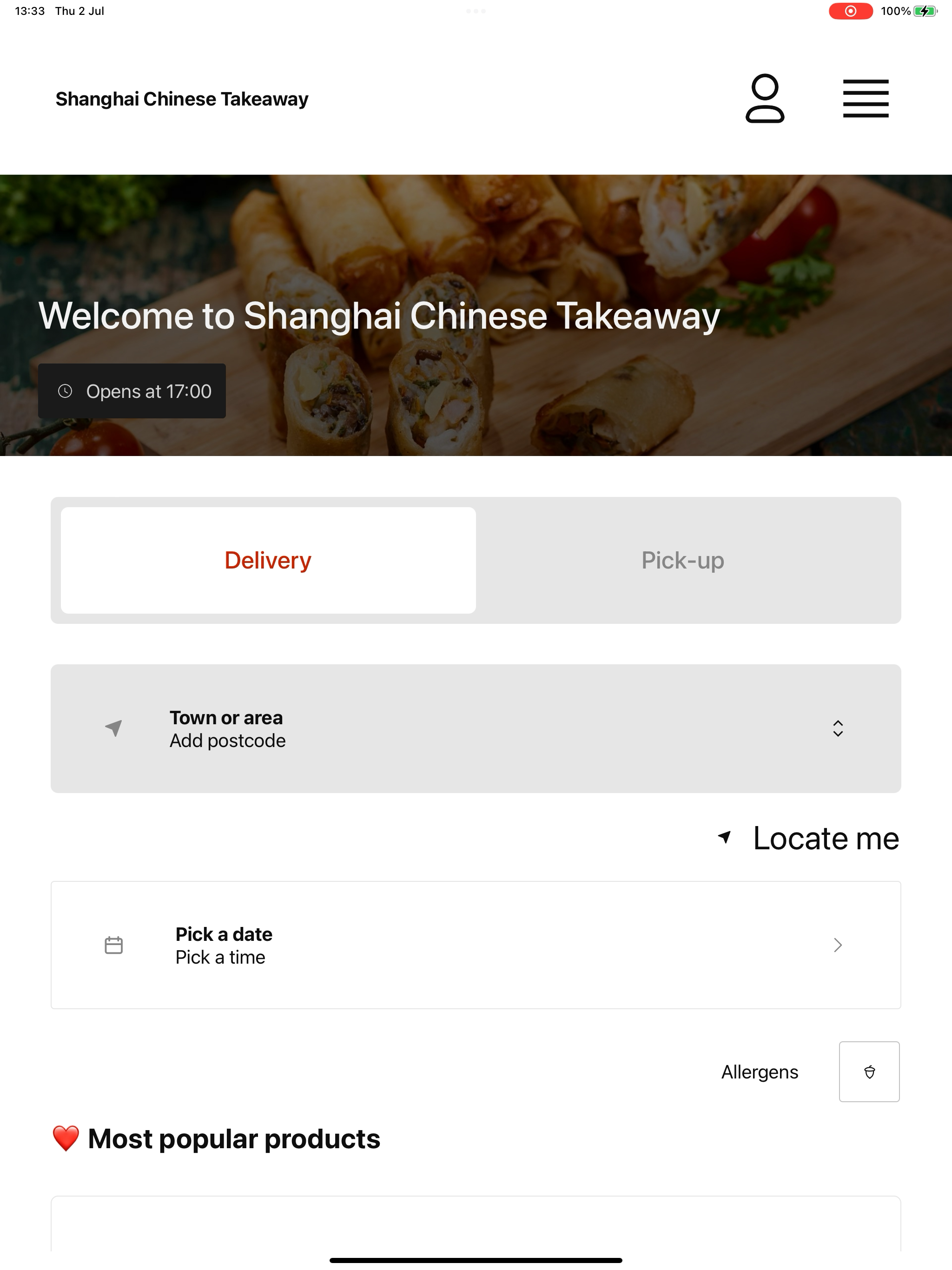 Shanghai Chinese Takeaway IE screenshot 12