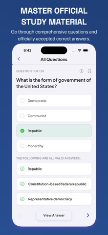 US Citizenship Test : 2026 iPhone screenshot