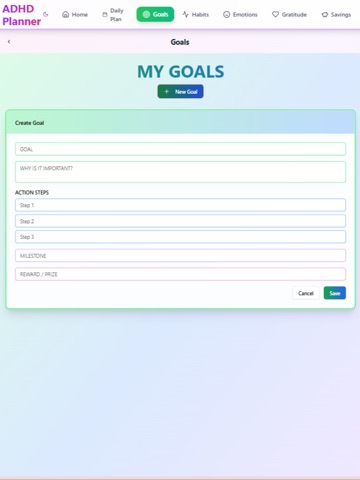 ADHD Planner AI iPad screenshot