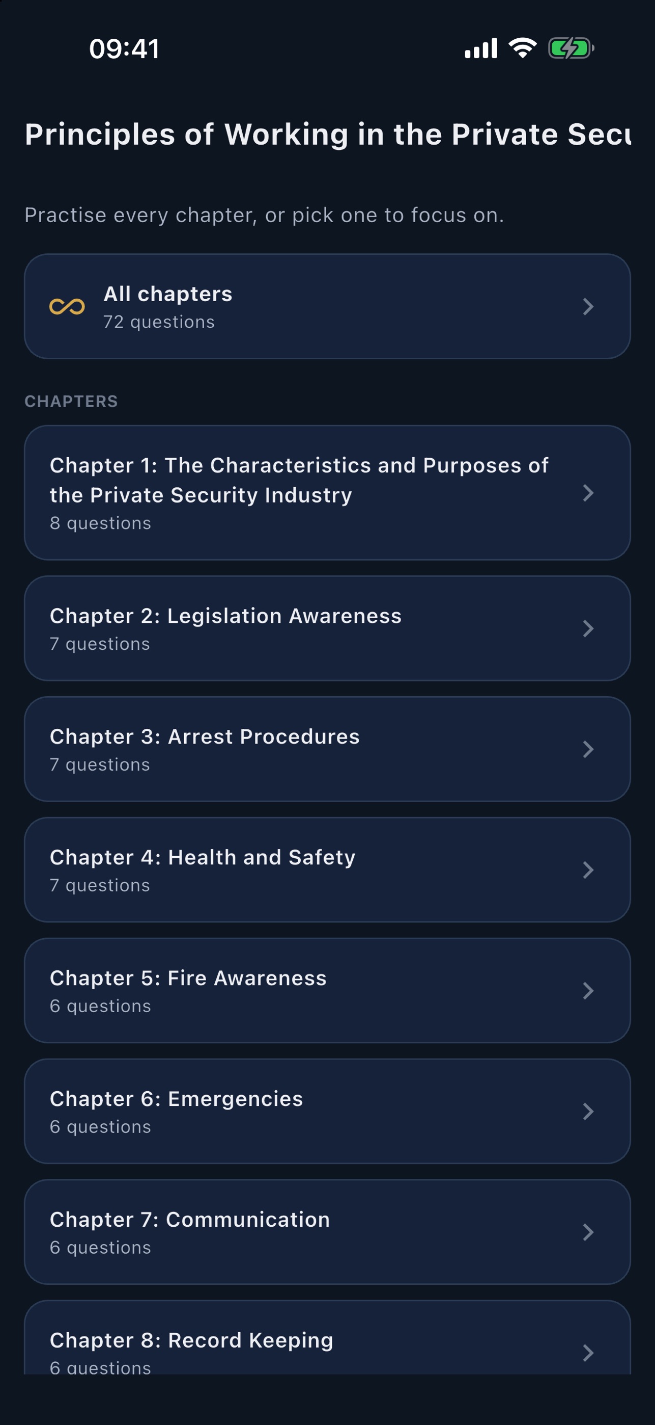 Screenshot 4 of SIA Exam Prep App - Security